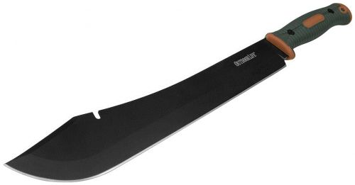Outdoor Life Camp 11 Fixed Machete Plain Black 64Mn Stainless Steel Blade