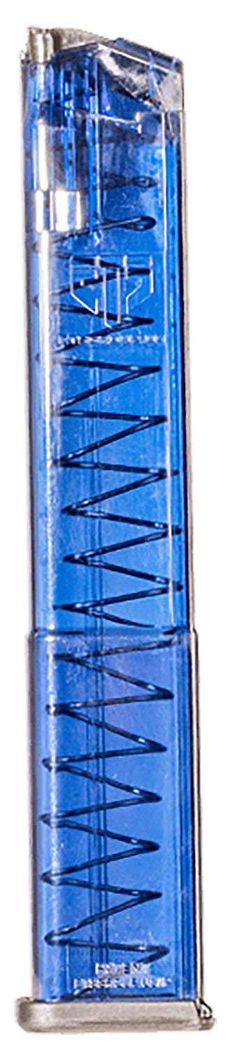 ETS Group Pistol Mags 9mm Luger 32rd Extended Mag for Glock G19, G26, G18, G17, G19X, G34, & G45 Blue Tint Polymer w