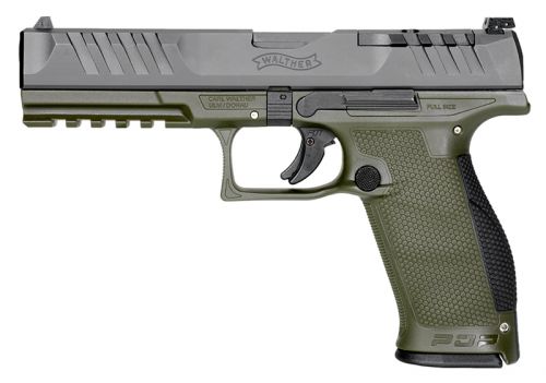 Walther Arms PDP Optic Ready 9mm, 5 Barrel, Green/Black, 18 Rounds