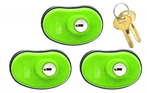 Lockdown Trigger Lock Open With Key Green 3 Per Pkg