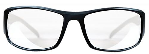 M&P Accessories Thunderbolt Shooting Glasses Clear Mirror Lens Black Polymer Full Size Frame Includes Case & Cleaning Clo