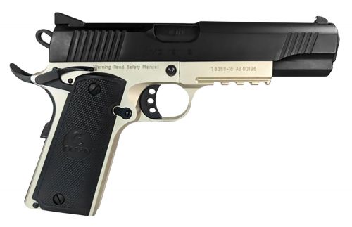 Girsan MC1911S .45 ACP 5 8+1 Matte Gray Finish Extended Beavertail Frame with Serrated Blued Steel Slide, Checkered