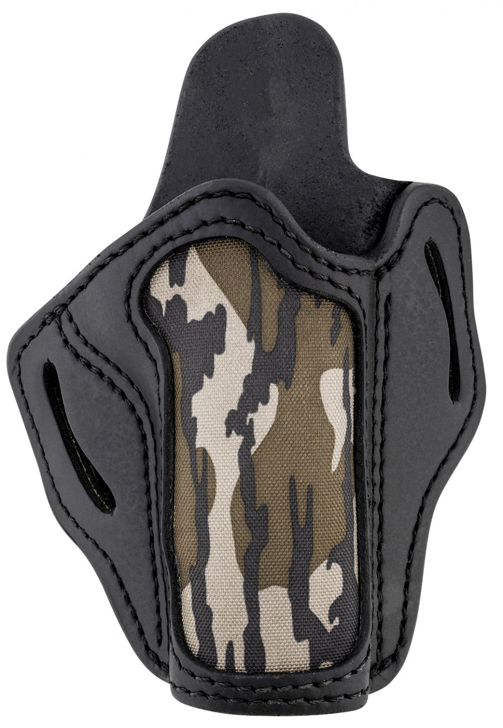 1791 Gunleather BH1 Stealth Black with Mossy Oak Accent Leather, OWB Open Top Design & Belt Loop for 1911 with 5" Barr