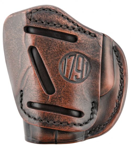 1791 Gunleather 4 Way Concealed Carry Vintage Black Leather, IWB/OWB Design & Size 02 for Glock 42 Right Hand