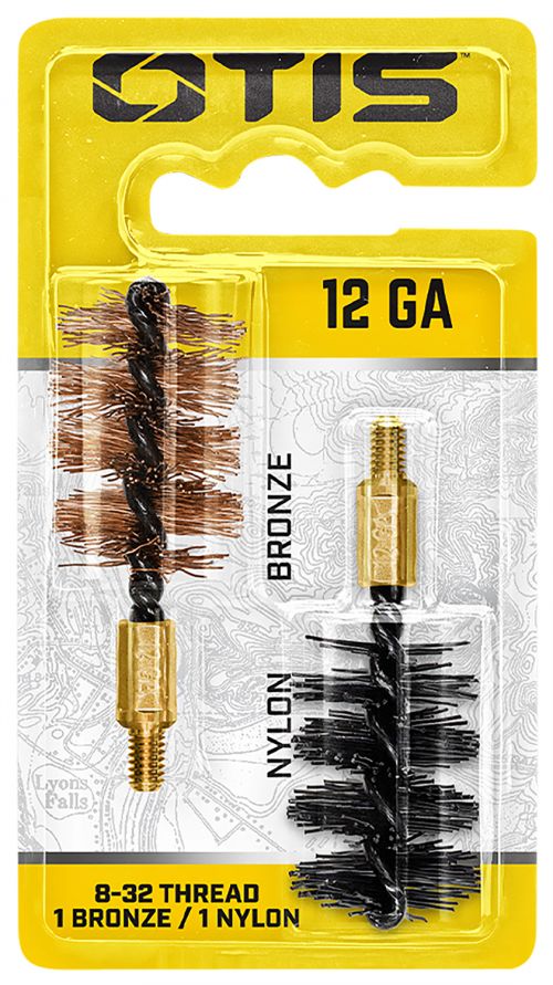 Otis Bore Brush Set 12 Gauge 10 Gauge Shotgun 8-32 Thread 2 Long Bronze/Nylon Brush 2 Per Pkg