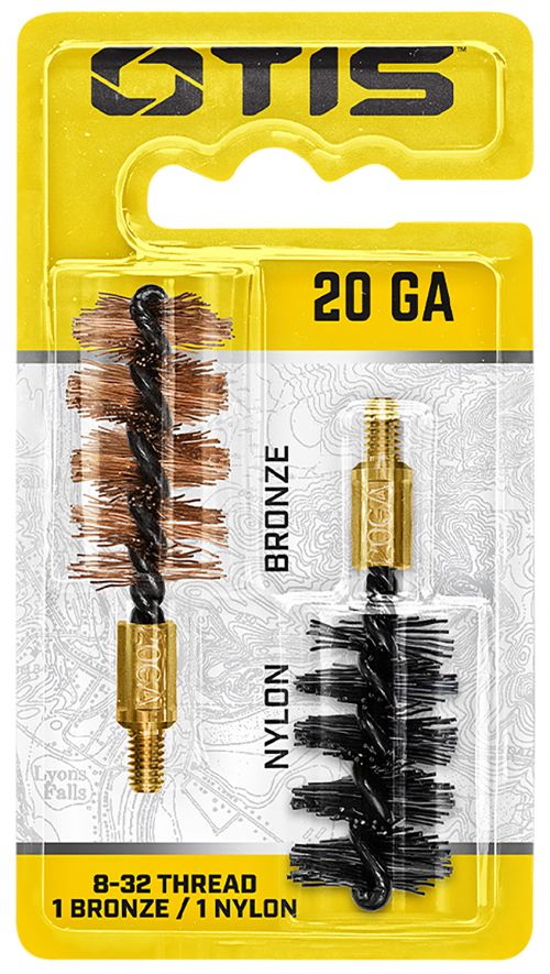 Otis Bore Brush Set 20 Gauge Shotgun 2 Long Bronze/Nylon Brush 2 Per Pkg