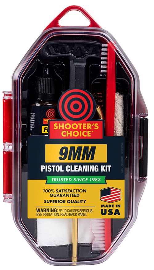 Shooters Choice Cleaning Kit 9mm/38 Cal Firearm Type Handgun Bronze/Nylon Bristle