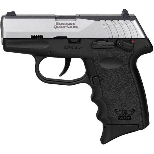 SCCY Industries CPX-4 380 ACP Caliber with 2.96 Barrel, 10+1 Capacity, Black Finish Frame, Serrated Stainless Steel Slide