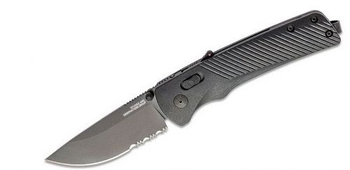 S.O.G Flash AT 3.45 Folding Plain Titanium Nitride Cryo D2 Steel Blade GRN Blackout Handle