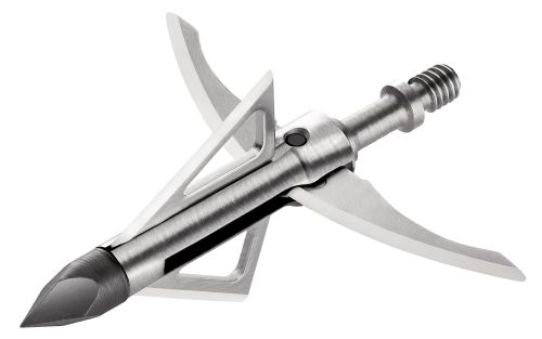 Bloodsport Gravedigger Hybrid Mechanical Chisel Tip Stainless Steel Blades Silver 100 gr 3 Broadheads