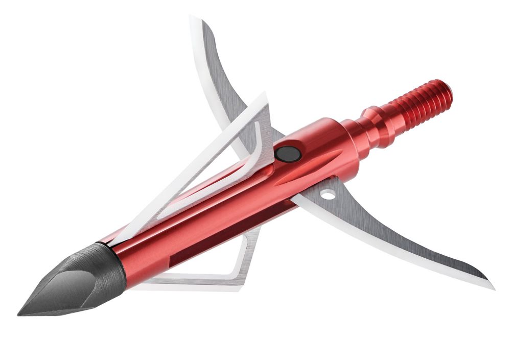 Bloodsport Gravedigger Extreme Hybrid Mechanical Chisel Tip Stainless Steel Blades Red 100 gr 3 Broadheads