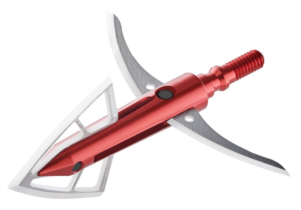 Bloodsport Gravedigger Extreme Hybrid Mechanical Cut-On-Contact Tip Stainless Steel Blades Red 100 gr 3 Broadheads