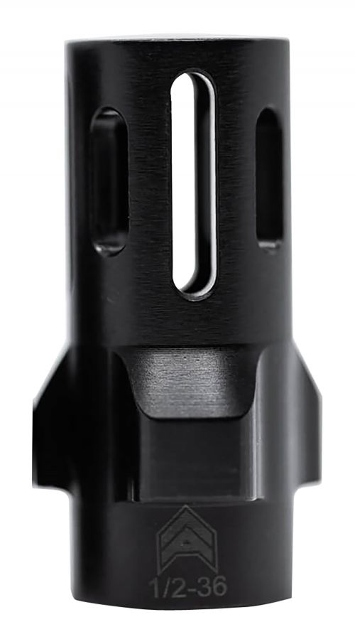 Angstadt Arms Flash Hider Black Hardcoat Anodized Steel with 1/2-36 tpi Threads 1.42 OAL for 9mm Luger