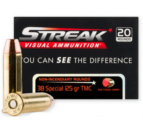 Ammo Inc STREAK  38 Spl 125 gr TMJ-Red Tracer  20rd box