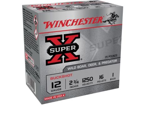 Winchester Super X 12 Gauge 2.75 1 Buck 16 Pellets - 25rds - XB121VP25