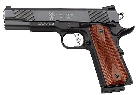 Smith & Wesson SW1911PD .45acp 5 Blue, Novak Sight, Wood Grip