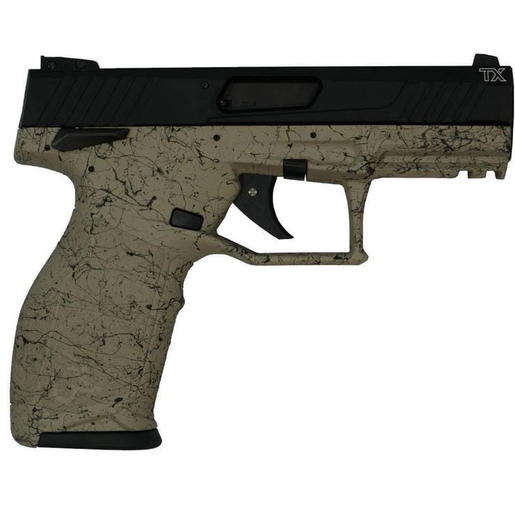 Taurus TX22 22LR 10rd 4 Barrel Black Slide FDE Frame with Black Splatter