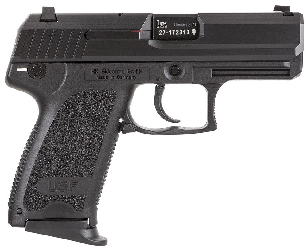 Heckler & Koch H&K USP Compact V1 9mm Luger 3.58\ 13+1 (2) Black Blued Steel Slide Black Polymer Grip