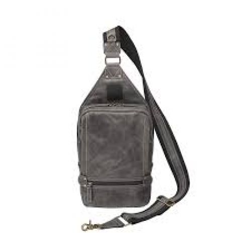 Gun Toten Mamas/Kingport GTMCZY108GREY Sling Backpack Gray Leather Includes Standard Holster