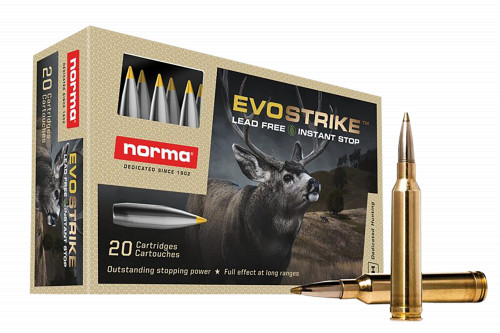 Norma Ammunition (RUAG) 20171492 Dedicated Hunting Evostrike 7mm Rem Mag 127 gr/Polymer Tip Boat Tail, Lead Free 20 Per Box/ 10 