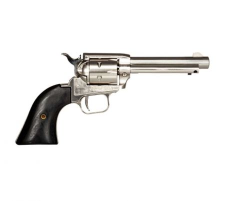Heritage Manufacturing Rough Rider Revolver, 22LR, 4.75 Barrel, Nickel Finish, Black Laminate Wood Grips, 6 Rounds