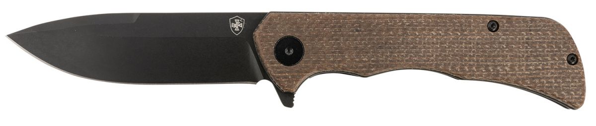 Templar Knife Paladin Linerlock, 3.27 D2 Stainless Steel Blade, 4.40 Brown Micarta Handle