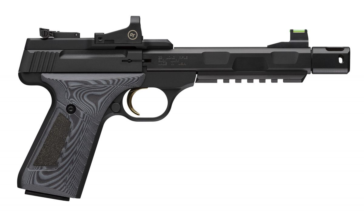 Browning Buck Mark Contour Pro 22LR, 5.9 Threaded Barrel, Black, w/Red Dot, 10 Rounds