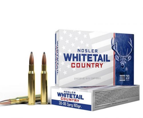 Nosler 40125 Whitetail Country 30-06Springfield 165gr Spitzer Boat Tail 20 Per Box/10 Case