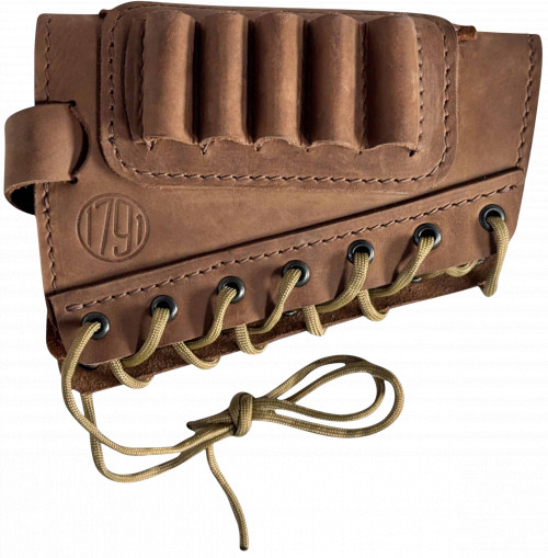 1791 Gunleather Hunt .30-06 Springfield Butt Cuff Ammo Holder, 5 Shells Oiled Brown