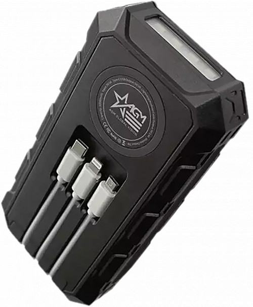 AGM Wireless Charging Solar Powerbank, Black