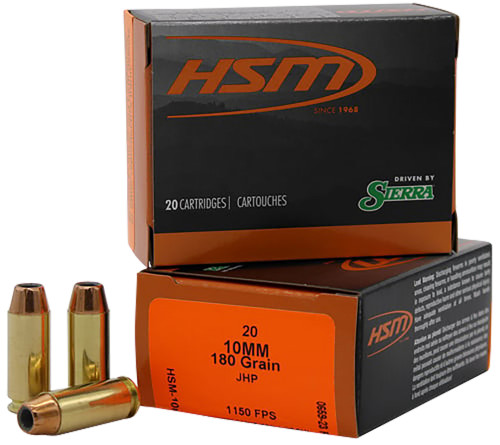 HSM Pro Pistol Hunter Ammunition 10mm Auto Sierra JHP 180 gr. 50 rd.