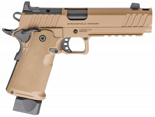 Springfield Armory 1911 DS Prodigy Comp 9mm Optic Ready Pistol, Coyote Brown, 20+1