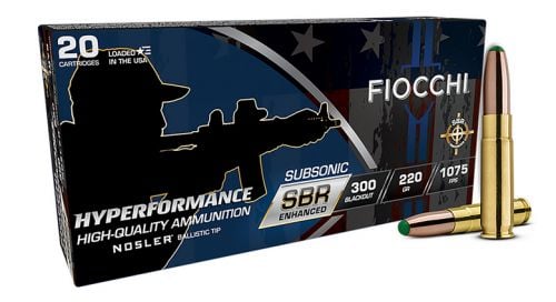 Fiocchi Hyperformance 300 Blackout 220 gr Nosler BT 20 Per Box/10 Case
