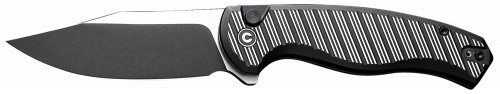 Civivi Knives C23040B-1 Stormhowl 3.30 Folding Clip Point Plain Black Stonewashed Nitro-V Steel Blade, Milled Black Aluminum Ha