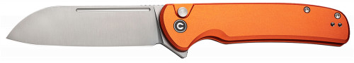 Civivi Knives C20022B-2 Chevalier II EDC 3.47 Folding Sheepsfoot Plain Satin 14C28N Steel Blade, Orange Aluminum Handle
