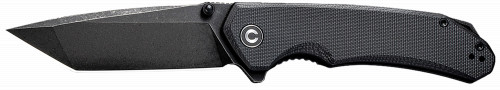 Civivi Knives C2023C Brazen 3.46 Folding Tanto Black Stonewashed D2 Steel Blade, Black Textured G10 Handle