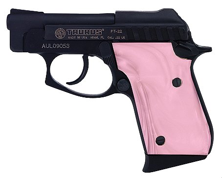 Taurus PT22 .22 LR 2 Blue, Pink Pearl grips