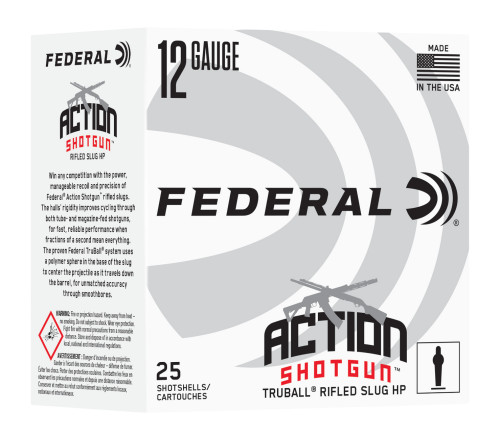 Federal Action Shotgun 12ga 2.75 Truball Rifled HP Slug, 25rd Box