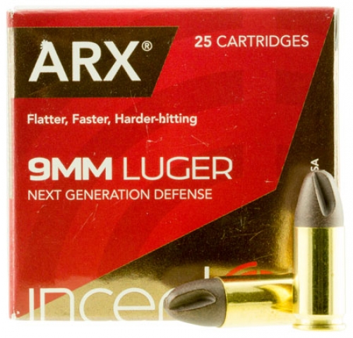 PolyCase Ammo Inceptor 9mm 65 GR ARX 25 Bx/ 10 Cs