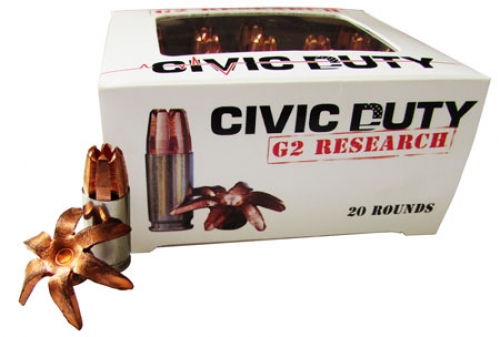 G2 Research CIVIC .45 ACP Civic Duty .45 ACP 168 GR Copper Expansion Projectile 2