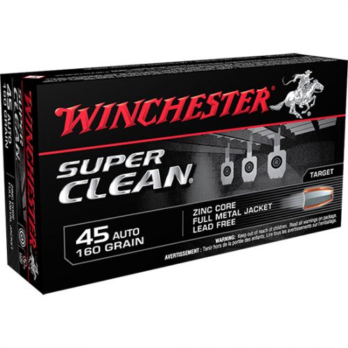 Winchester Ammo W45LF Super Clean .45 ACP 165 GR FMJ 50 Bx/ 10 Cs