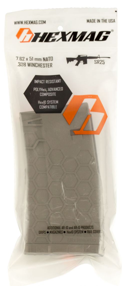 Hexmag SR-25 7.62x51mm NATO AR-10 20rd Flat Dark Earth Detachable