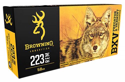 Browning BXV Predator &Varmint Polymer Tip 223 Remington Ammo 50gr 20 Round Box