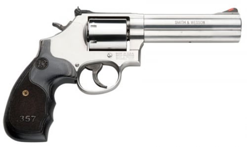 Smith & Wesson 150854 686 Plus Magnum Single/Double Action .357 MAG 5 7 Wood Stainl