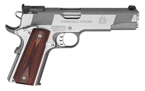 Springfield Armory 1911 Loaded Target .45 ACP 5 Stainless, CA Compliant 7+1