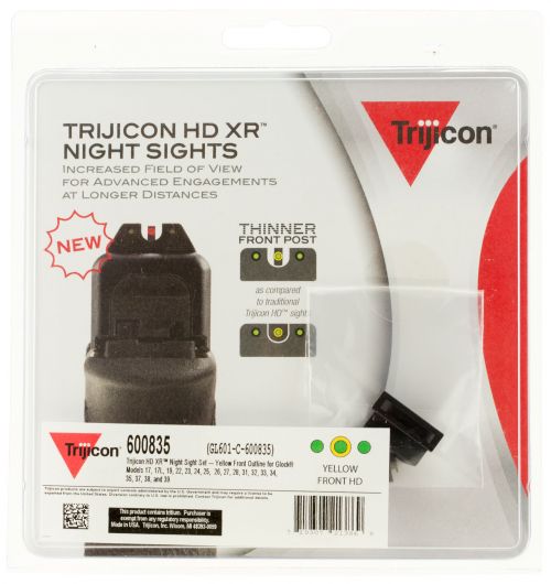 Trijicon 600835 HD Night Sights For Glock 17/19/22/23/24/26/27/33/34/35/37/38/39 Y