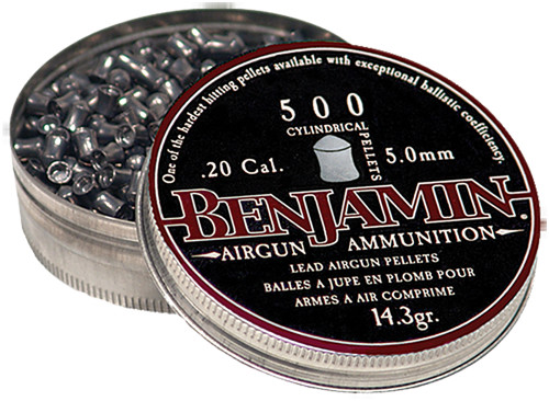 Benjamin P50 Cylindrical Pellets .20 Pellet Lead Pointed Hunting Pellet 500 Per Tin