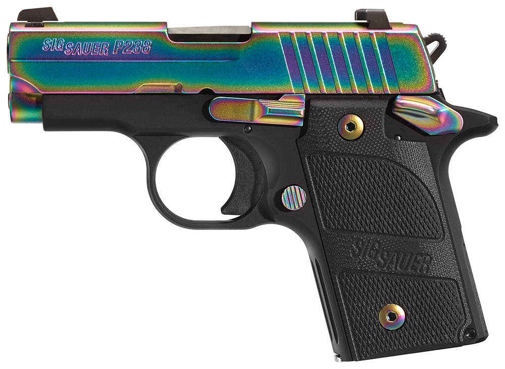 Sig Sauer P238 Edge SAO 380 ACP 2.7 6+1 Blk G10 Grips Rainbow Edge