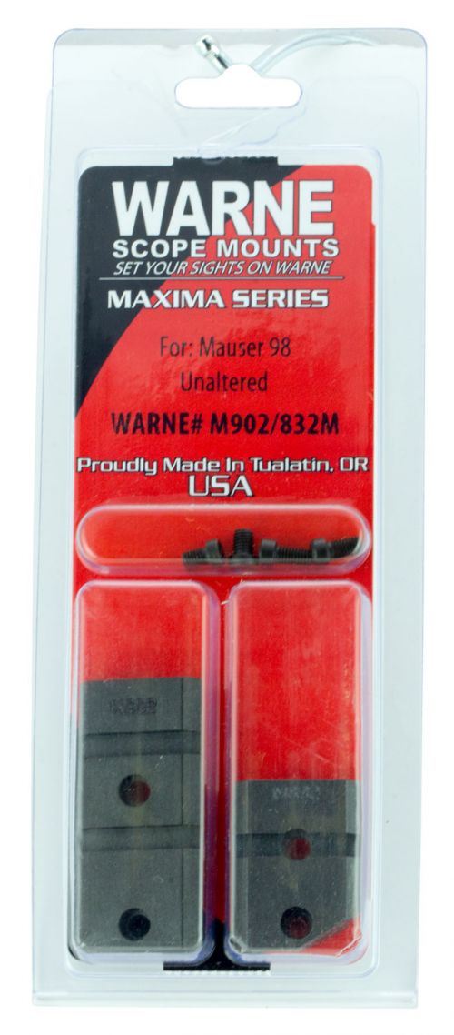 Warne Weaver Style Base For Mauser 98 Black Matte Finish