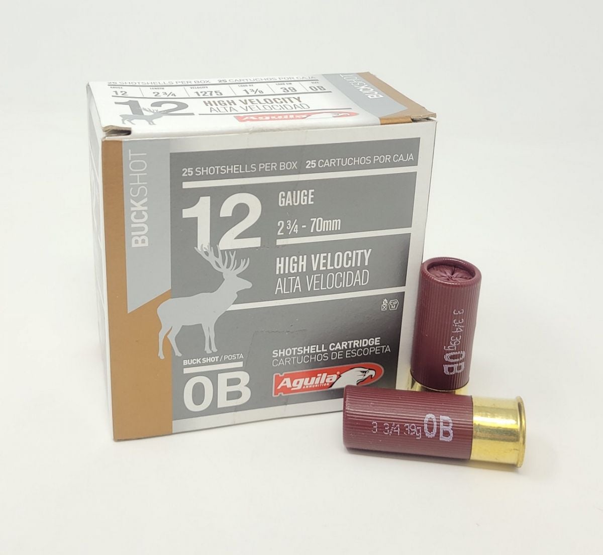 Aguila 12 Gauge Ammunition 2-3/4 1-3/8oz # 0- Buckshot 25rd box